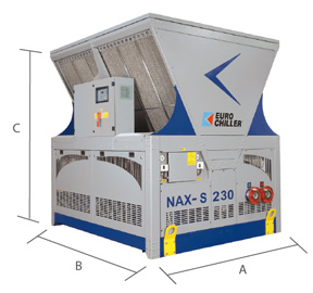 Габаритный чертеж Eurochiller NAX