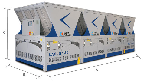 Габаритный чертеж Eurochiller NAX
