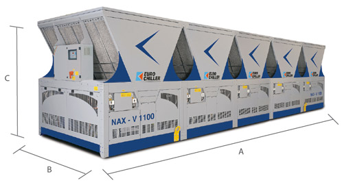 Габаритный чертеж Eurochiller NAX